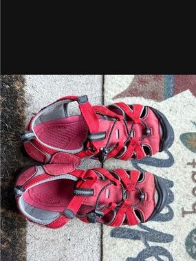 Keen Red Kids Closed-Toe Hiking Sandals